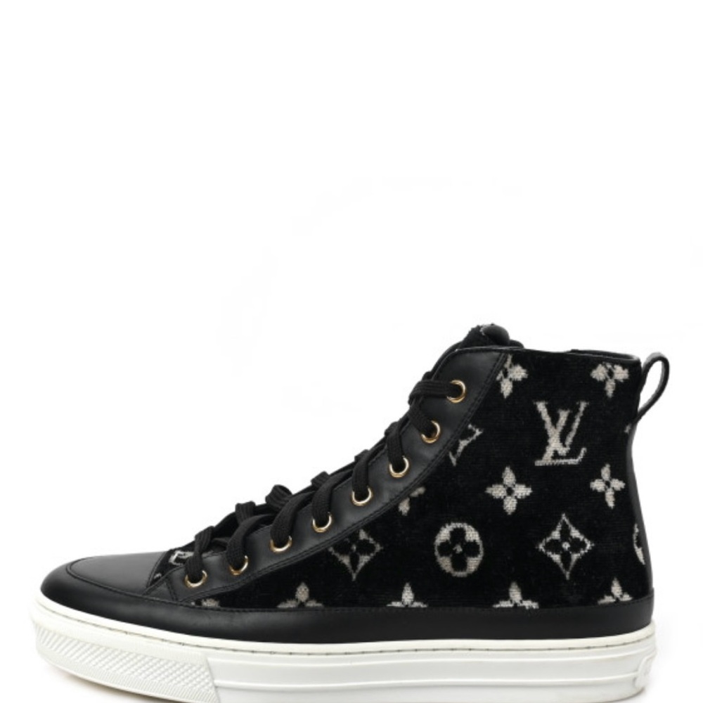 Louis Vuitton Black and White Monogram Sneakers